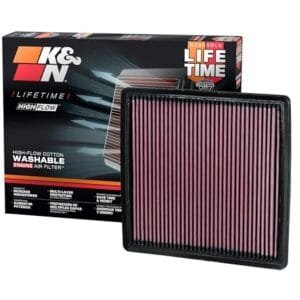 K&N High-Flow Engine Air Filter: Lifetime, Washable, Premium Automotive Replacement compatible with 2007-2021 Ford/Lincoln (F150, Raptor, Expedition), Increases Power & Towing, 33-2385