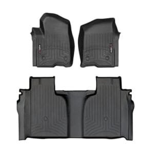 WeatherTech Custom Fit FloorLiners for Silverado 1500, 2500HD/3500HD LTD, Sierra 1500, 2500HD/3500HD, Limited, (CrewCab, Bucket Seats) W/2nd Row Storage Box- 1st Row & 2nd Row, Black