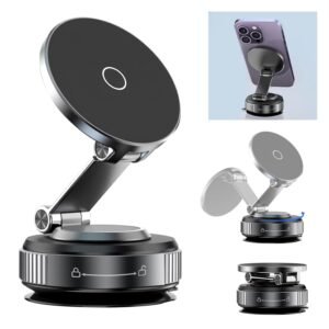 2025 Upgraded Phone Holders for Your Car,360Â° Adjustable & Magnetic Phone Holder for Car with Vacuum Suction Cup & Rotary Knob,Folded Cars Phones Holder Compatible with MagSafe