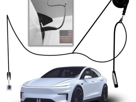 ChargeFlex Universal EV Overhead Retractable Cable Organizer Management System for Tesla and Other EVs (Made in USA) for All Level 2 Chargers - Mounts to Ceiling and Wall -...