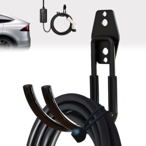 EV Charger Holder Wall Mount | Heavy-Duty J-Hook for Cable Retractor, Durable Steel Hook for Indoor/Outdoor Use, Electric Vehicle Cord Organizer Accessory