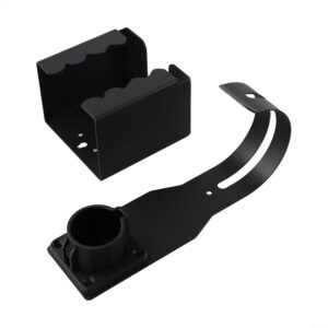 EV Charger Holder Wall Mount Kit for SAE J1772 Connector, Metal and Plastic Holster with Cable Organizer, Indoor Outdoor Station Accessory for Garage or Driveway