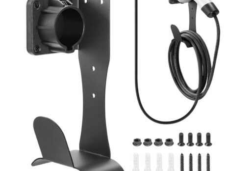 EV Charging Cable Holder, Stainless Steel Wall Mount Bracket, EV Charger Stand for Home Camping Daily Adventure Vehicle Road Trip Travel Work Driver Organization Storage