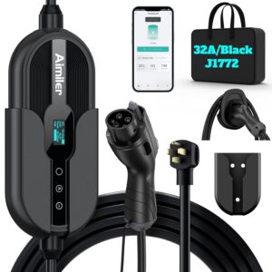 Level 2 Electric Vehicle (EV) Charger(WIFI APP/Plug-play), 32A, 25ft Cable ETL Certified, 220V-240V NEMA 14-50P Plug EVSE w/ J1772 Connector, Portable EV Car Charging Stations...