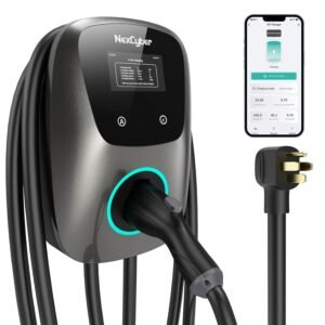 Level 2 EV Charger(WiFi APP/Plug-Play), 48Amp, 25ft Cable ETL Certified, 240V NEMA 14-50p Plug, Home Level 2 EVSE Car Charger w/ J1772 Connector, Electric Vehicle Charging Stations