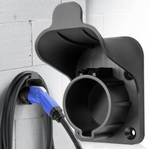 MECMO EV Charger Holder SAE J1772 Wall Mount Charging Cable Hanger Organizer, Nozzle Holster Dock Electric Vehicle EVSE PHEV Car Plug Space Saving Garage Wall Connector Cord...