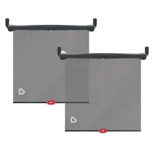 Munchkin Brica Sun Safety Car Window Shade with Heat Alert, Helps Block UVA/UVB Rays, 2 Pack, Black